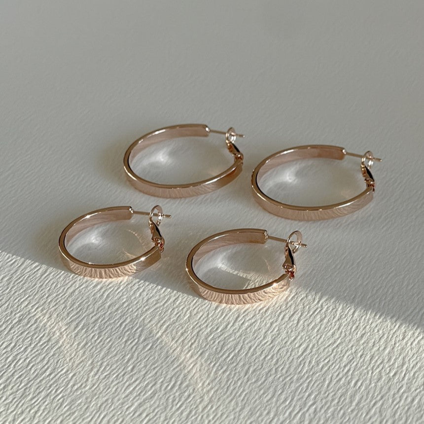 Collins Rose Gold Hoop Earring (25mm/30mm)