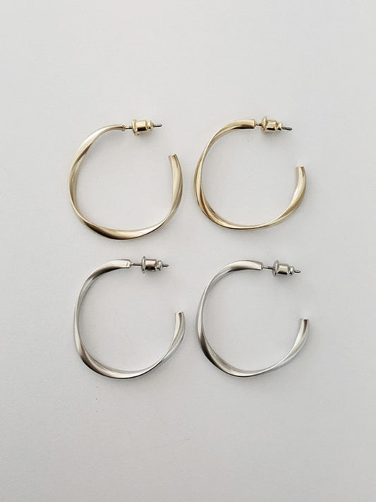 Matte Hoop Earring (Gold / Silver)